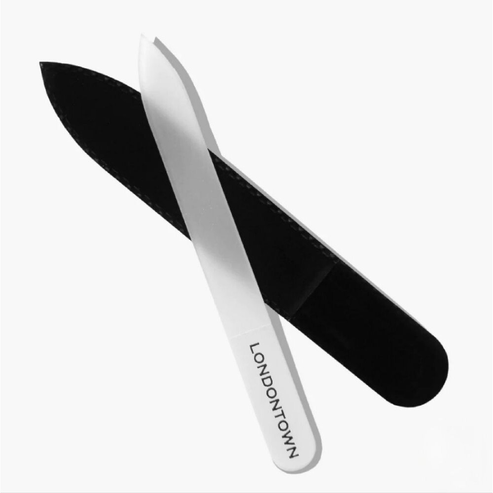Londontown Nail File White Glass and Case New Sealed